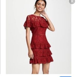 NWT GIANNI BINI deep red lace slip dress, $139, Sandra style in Lady Luck color